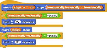 a test with a move () steps  v block I made script pic